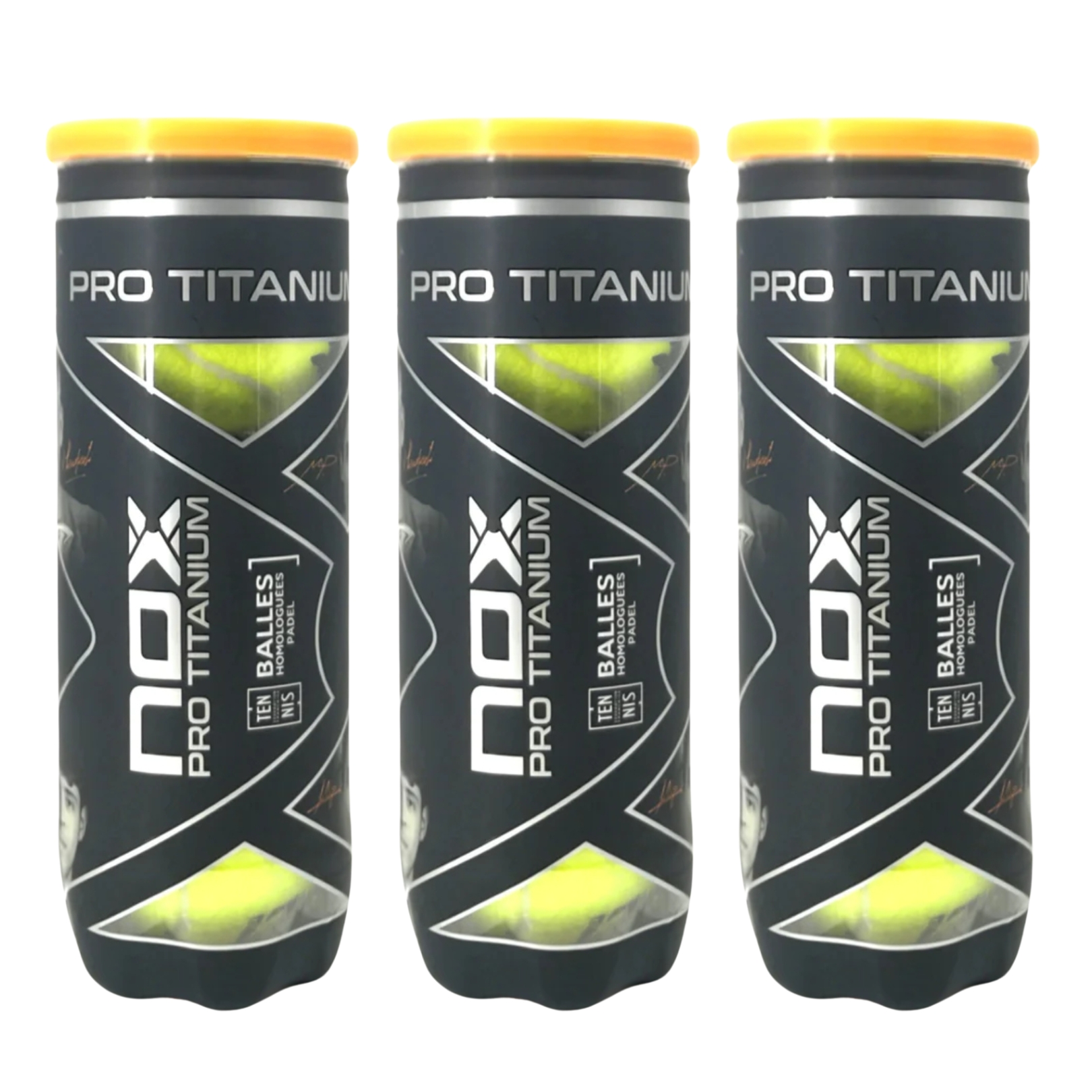 3x Nox Pro Titanium | 3x Nox Padelbolde → Skarp pris!