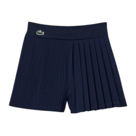 Lacoste Pleated Lined Shorts Women Navy Blue - OLD