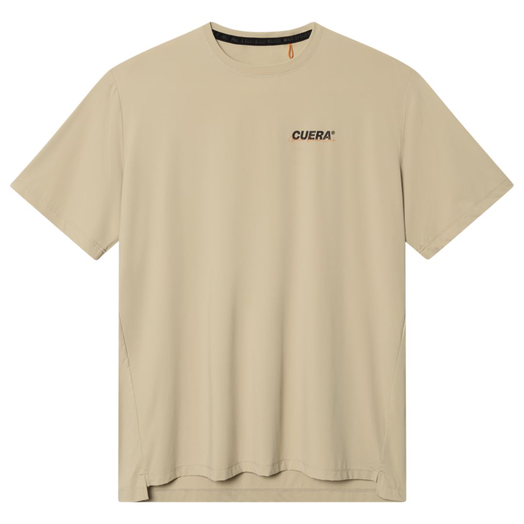 Cuera Active Light Weight T-shirt (Off White w. Navy/Green) main image 1