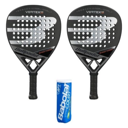 Bullpadel Padel Sæt (2 x Bullpadel Vertex 03 CMF X + Babolat Court Padel X3 3 stk.)