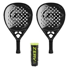 Dunlop Padel Sæt (2 x Dunlop Galactica Team + ZERV Padel Master+ 3 stk.)