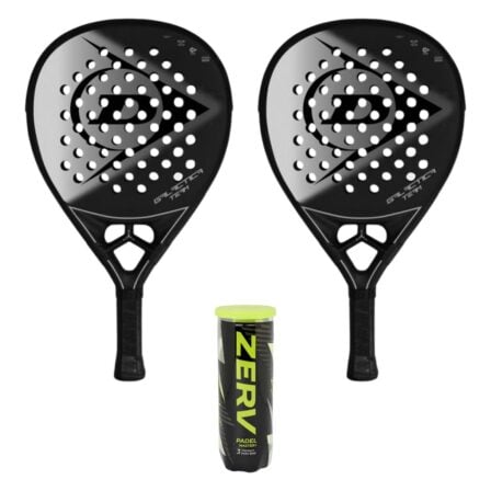 Dunlop Padel Sæt (2 x Dunlop Galactica Team + ZERV Padel Master+ 3 stk.)