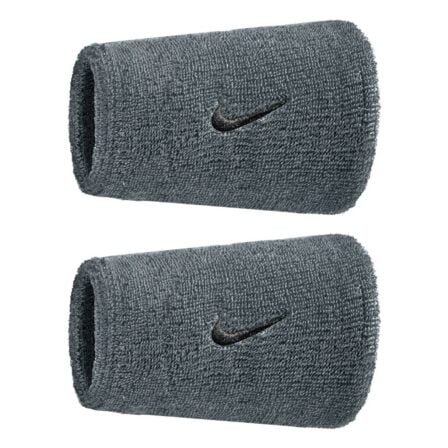 Nike Swoosh Classic Doublewide Wristbands 2-Pack Grey/Black