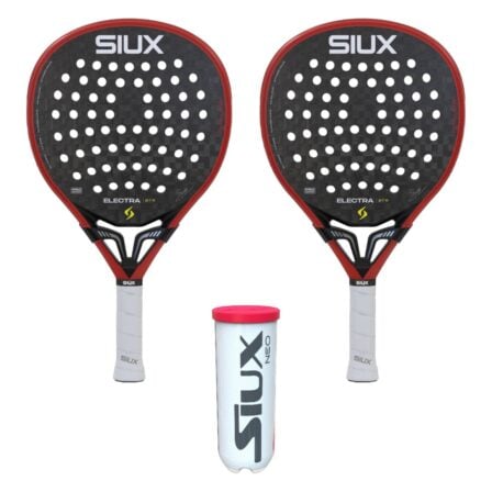 Siux Padel Sæt (2 x Siux Electra Pro 2026 Fire Red + Siux Neo 3 stk.)